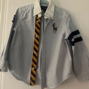 Ralph Lauren White and Blue Striped Shirt